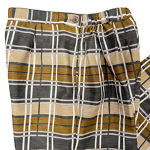 Load image into Gallery viewer, Vintage 80s Plaid High Waist Tapered Pants Brown Mustard Olive Check Small
