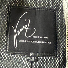 Load image into Gallery viewer, Y2K Wilsons Leather Black Leather Jacket Moto Stripe Sleeve
