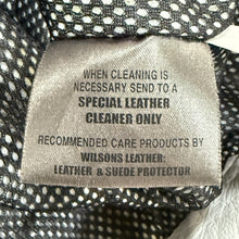 Load image into Gallery viewer, Y2K Wilsons Leather Black Leather Jacket Moto Stripe Sleeve
