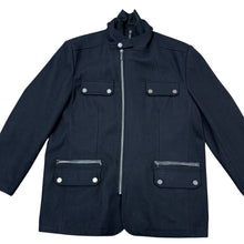 Load image into Gallery viewer, Emanuel Ungaro Mens Wool Blend Leather Trim Coat XXL
