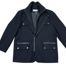 Load image into Gallery viewer, Emanuel Ungaro Mens Wool Blend Leather Trim Coat XXL
