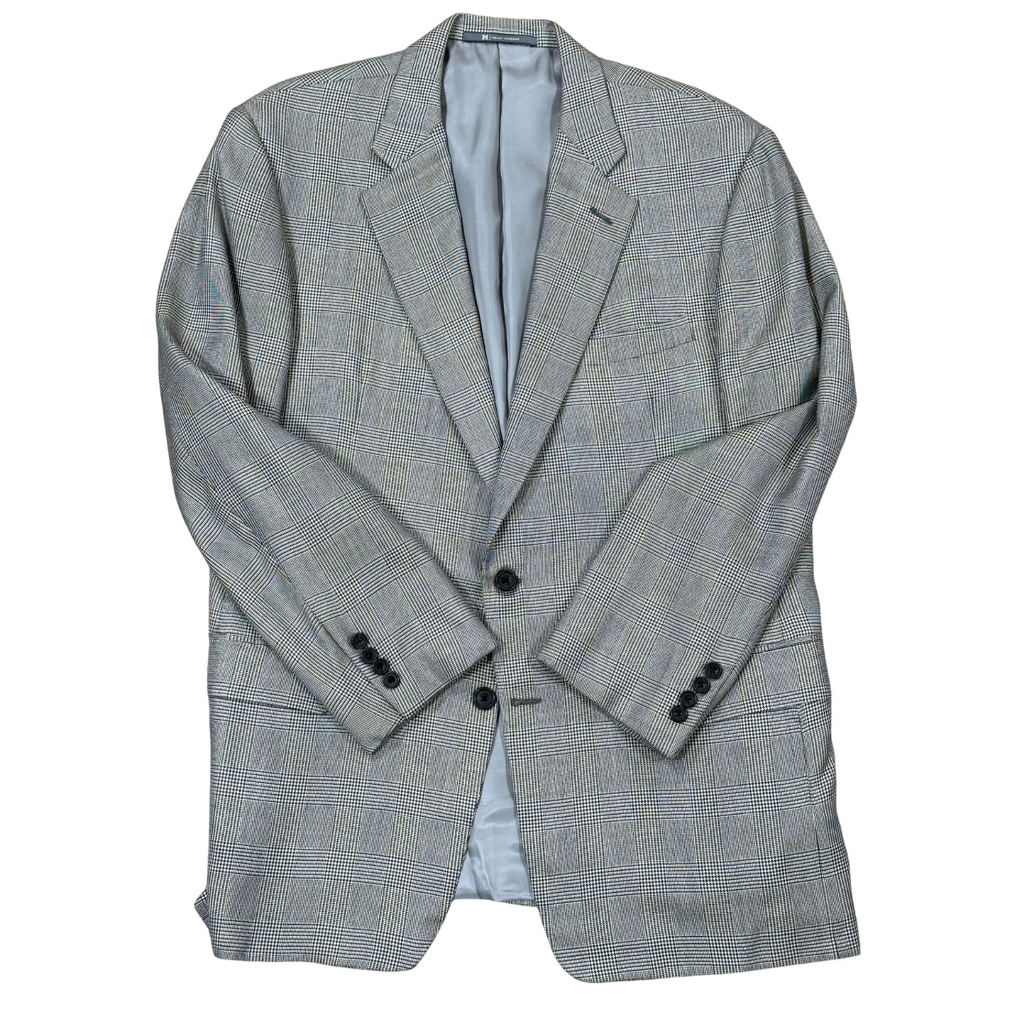 VTG Hickey Freeman USA Silk Wool Plaid Sportcoat Blazer 43R