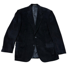 Load image into Gallery viewer, 90s Black Corduroy Preppy Ivy Style Blazer Jacket 2-Button 42R
