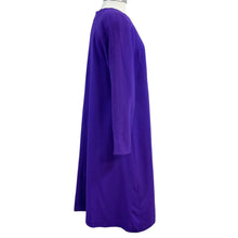 Load image into Gallery viewer, 60s 70s Vintage Lilli Ann Royal Purple Pleated Wool Tent Dress Size Medium
