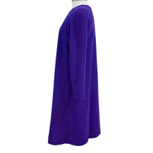 Load image into Gallery viewer, 60s 70s Vintage Lilli Ann Royal Purple Pleated Wool Tent Dress Size Medium
