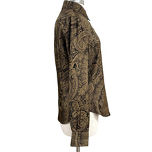 Load image into Gallery viewer, Vintage 80s Loro Piana 100% Silk Paisley Button-Down Blouse Size Small
