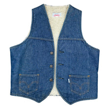 Load image into Gallery viewer, Vintage 70s Levi’s Sherpa Lined Denim Vest Blue Tab Made in Mexico Size 38

