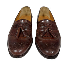 Load image into Gallery viewer, Vintage Johnston &amp; Murphy Cellini Brown Leather Tassel Loafers Size 7.5 M
