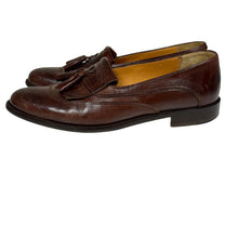 Load image into Gallery viewer, Vintage Johnston &amp; Murphy Cellini Brown Leather Tassel Loafers Size 7.5 M
