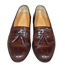 Load image into Gallery viewer, Vintage Johnston &amp; Murphy Cellini Brown Leather Tassel Loafers Size 7.5 M
