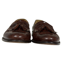 Load image into Gallery viewer, Vintage Johnston &amp; Murphy Cellini Brown Leather Tassel Loafers Size 7.5 M
