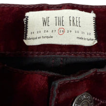 Load image into Gallery viewer, We The Free Free Blood Red Velvet Skinny
