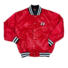 Load image into Gallery viewer, VTG NASCAR Stewart #14 Red Satin Bomber Jacket Size L
