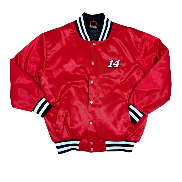 VTG NASCAR Stewart #14 Red Satin Bomber Jacket Size L