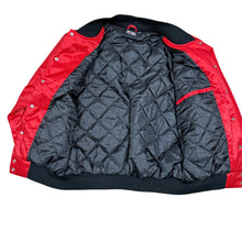 Load image into Gallery viewer, VTG Late 90s/Y2K Era NASCAR Stewart #14 Red Satin Bomber Jacket Size L
