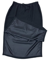 Load image into Gallery viewer, VTG Black Pencil Skirt Drawstring Waist Size 2X
