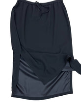 Load image into Gallery viewer, VTG Black Pencil Skirt Drawstring Waist Size 2X

