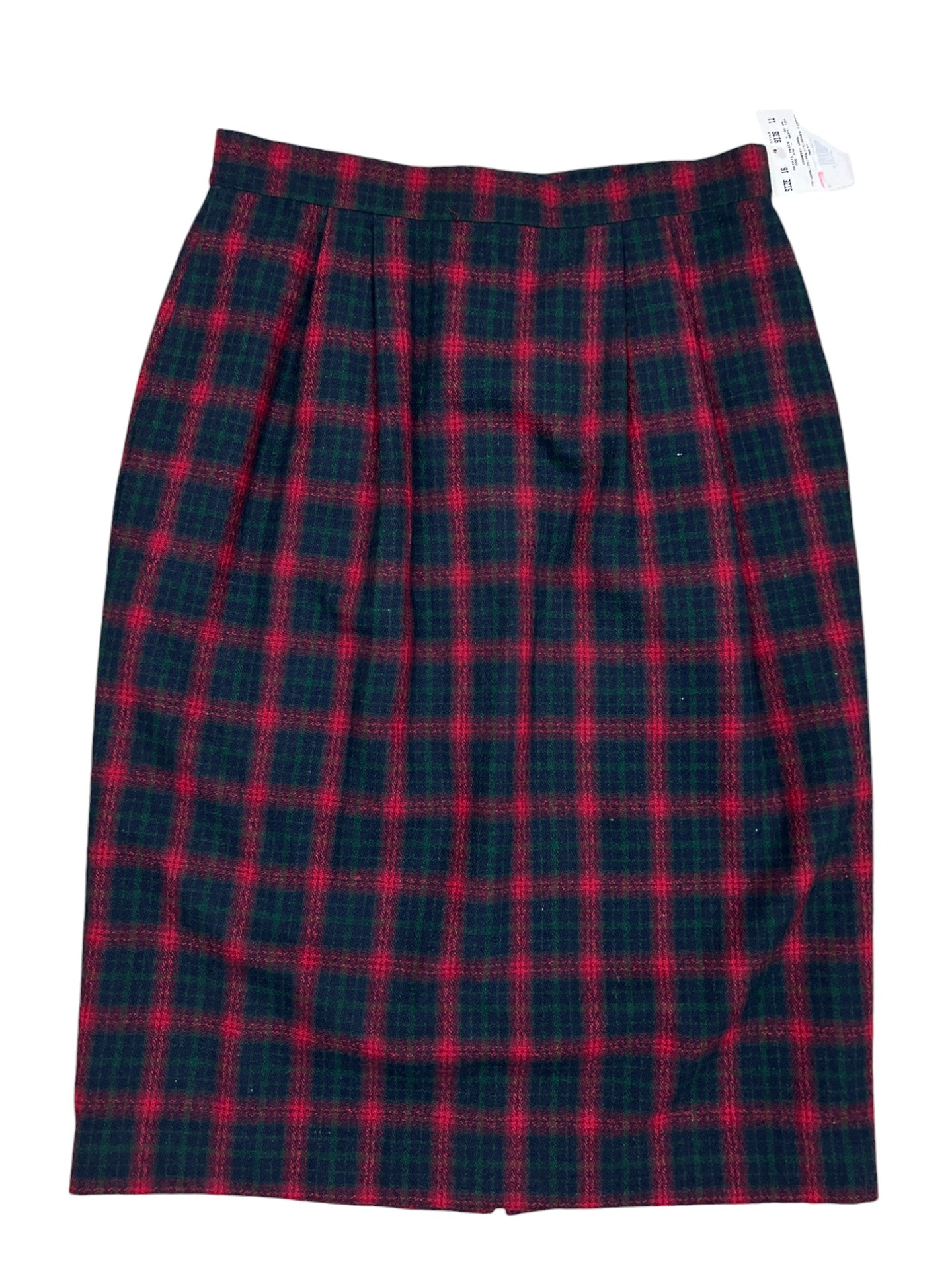 Vintage Plaid Wool Penal Skirt Size 16