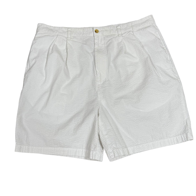 VTG Tommy Hilfiger White Pleat Front Shorts 100% Cotton Size 38