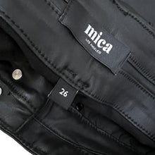 Load image into Gallery viewer, Black Mid Rise Flare Faux Leather Jeans Size 26

