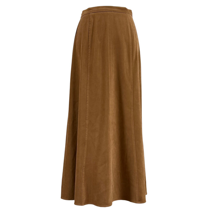 80s Tan Brown A line Maxi Skirt Size 8 Made in USA Size  Small