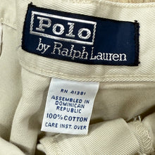 Load image into Gallery viewer, VTG Polo Ralph Lauren Khaki Chino Pleat Front Shorts Size 40 100% Cotton
