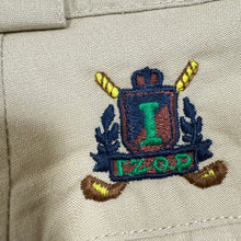 Load image into Gallery viewer, 90s Izod 100% Cotton Khaki Pleat Front Chino Shorts w Crest Logo Size 42 NWT

