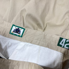 Load image into Gallery viewer, 90s Izod 100% Cotton Khaki Pleat Front Chino Shorts w Crest Logo Size 42 NWT
