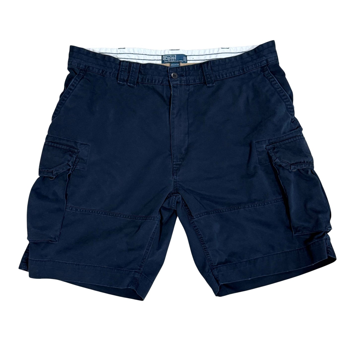 VTG Polo Ralph Lauren Navy Cargo Shorts 100 Cotton Size 40