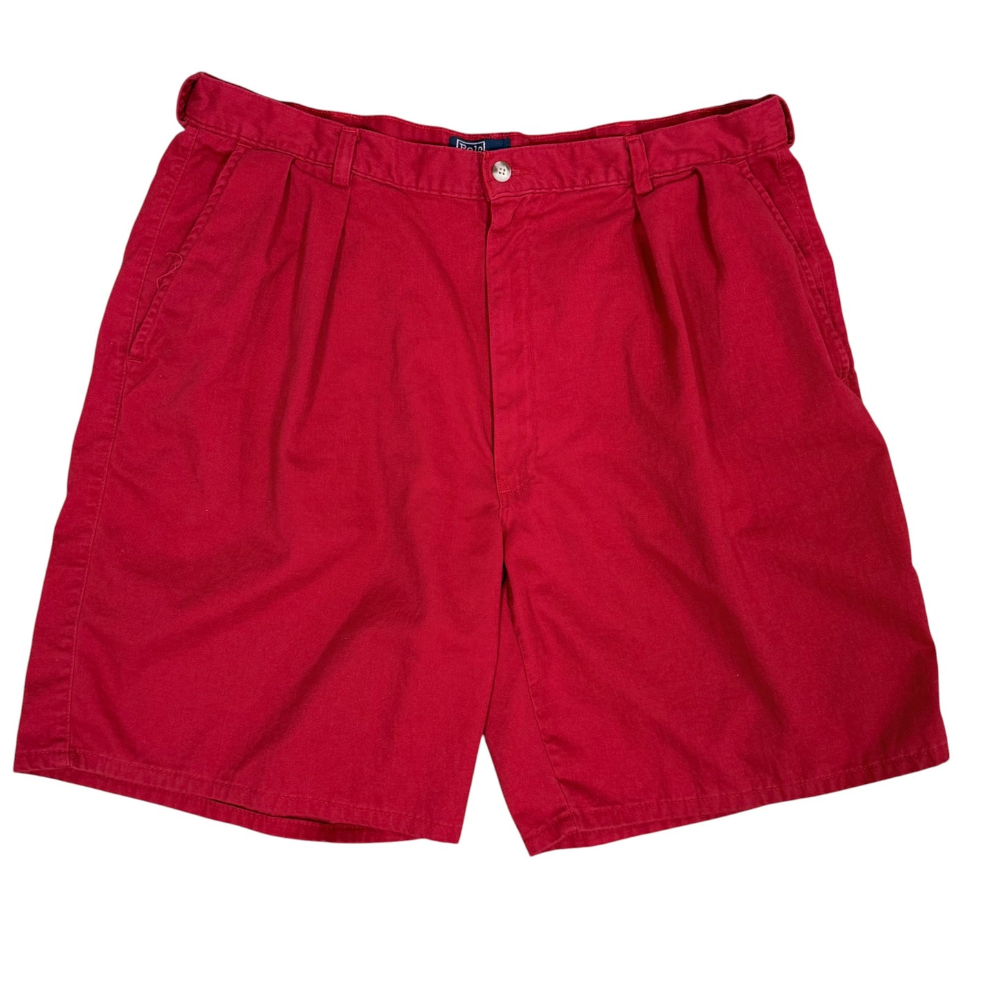 VTG Polo Ralph Lauren Red Chino Pleat Front Shorts USA Size 36 
