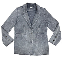 Load image into Gallery viewer, POL Disressed Gray Corduroy Blazer Size Small
