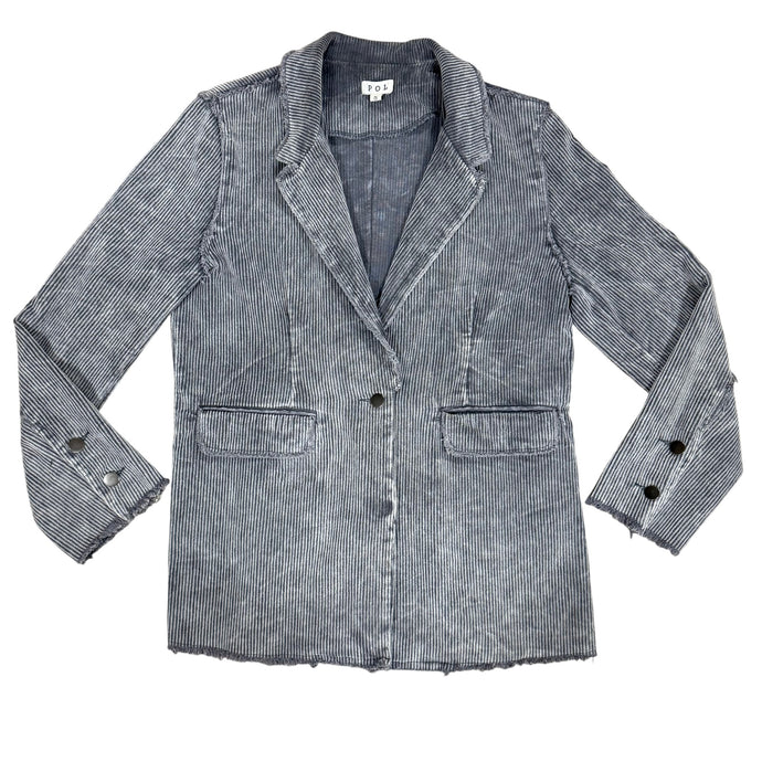POL Disressed Gray Corduroy Blazer Size Small