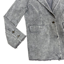 Load image into Gallery viewer, POL Disressed Gray Corduroy Blazer Size Small
