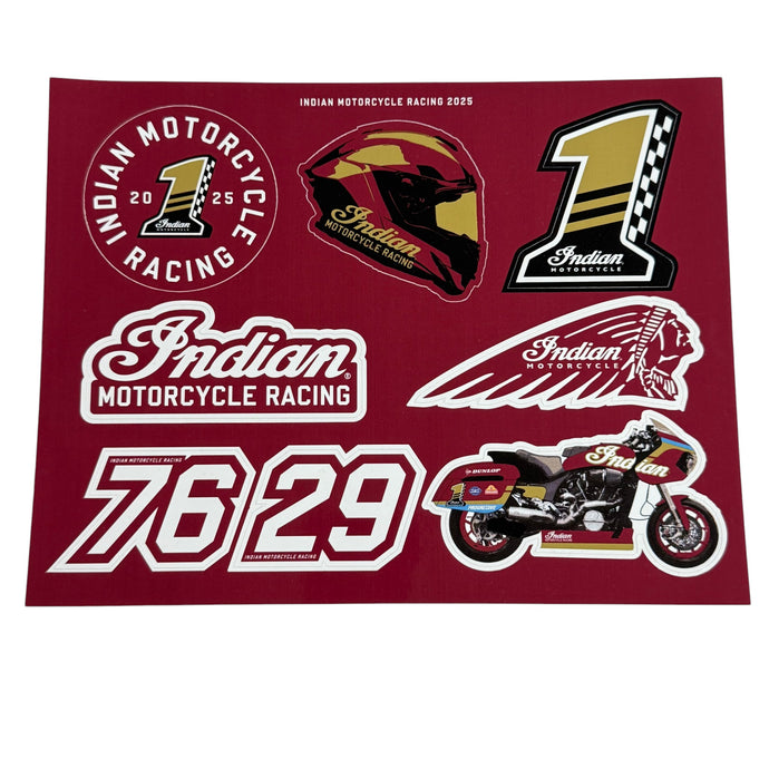 Indian Motorcycle Racing Limited Edition Sticker Sheet 8 x 10