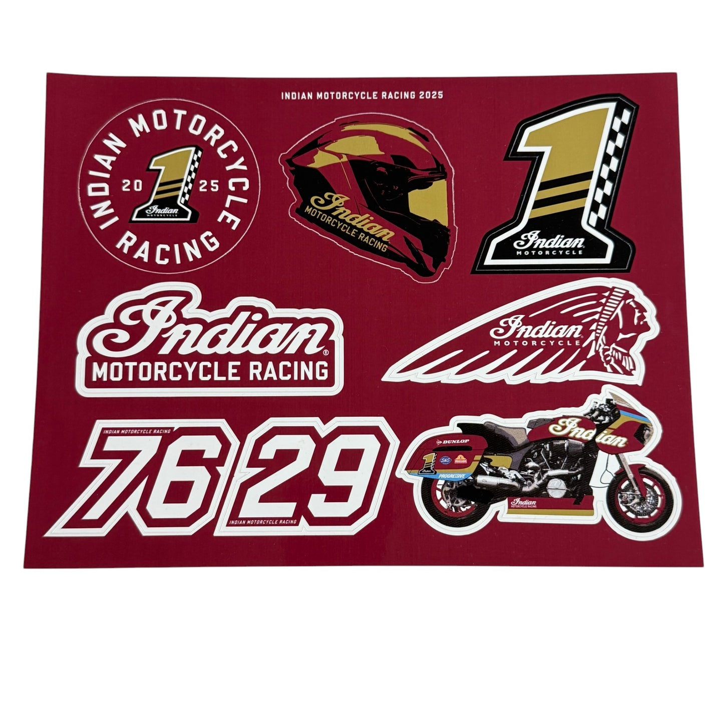 Indian Motorcycle Racing Limited Edition Sticker Sheet 8 x 10