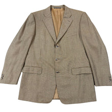Load image into Gallery viewer, Vintage 90s Zegna Brown Silk Wool Sport Coat Houndstooth Blazer 44
