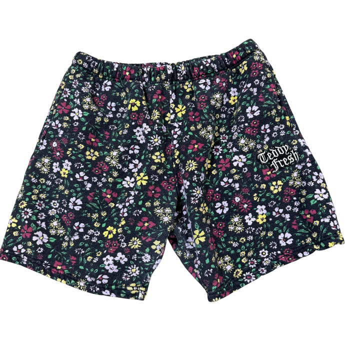 Teddy Fresh Floral Print Shorts Unisex Medium Waist 28