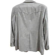Load image into Gallery viewer, Vintage 1980s Kenny Rogers Western Blazer Gray Wool Blend Jacket 42R Made in USA
