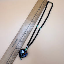 Load image into Gallery viewer, Vintage Venetian Lampwork Art Glass Puffy Heart Pendant Necklace
