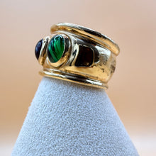 Load image into Gallery viewer, Vintage 14KT GE Cabochon Band Ring Size 7.5-8
