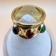 Load image into Gallery viewer, Vintage 14KT GE Cabochon Band Ring Size 7.5-8
