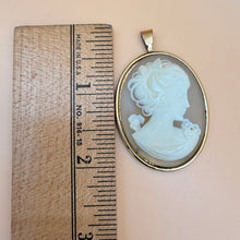 Load image into Gallery viewer, Vintage Cameo Pendant Gold Tone Bezel Floral Portrait
