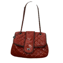 Load image into Gallery viewer, Big Buddha Womens Purse Bag Tote 13 Wide 9.5&quot; High Red Quilted Chain Strap Long
