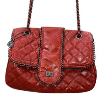 Load image into Gallery viewer, Big Buddha Womens Purse Bag Tote 13 Wide 9.5&quot; High Red Quilted Chain Strap Long

