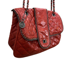 Load image into Gallery viewer, Big Buddha Womens Purse Bag Tote 13 Wide 9.5&quot; High Red Quilted Chain Strap Long
