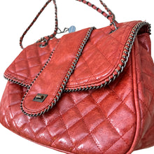Load image into Gallery viewer, Big Buddha Womens Purse Bag Tote 13 Wide 9.5&quot; High Red Quilted Chain Strap Long
