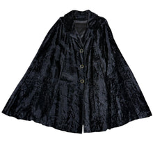 Load image into Gallery viewer, 60s Black Velvet Swing Cape One Size Fits Most
