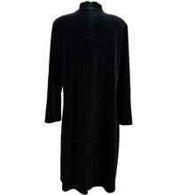 Load image into Gallery viewer, 90s Black Velvet Mock Neck A Line Dress Size 16W
