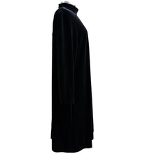 Load image into Gallery viewer, 90s Black Velvet Mock Neck A Line Dress Size 16W
