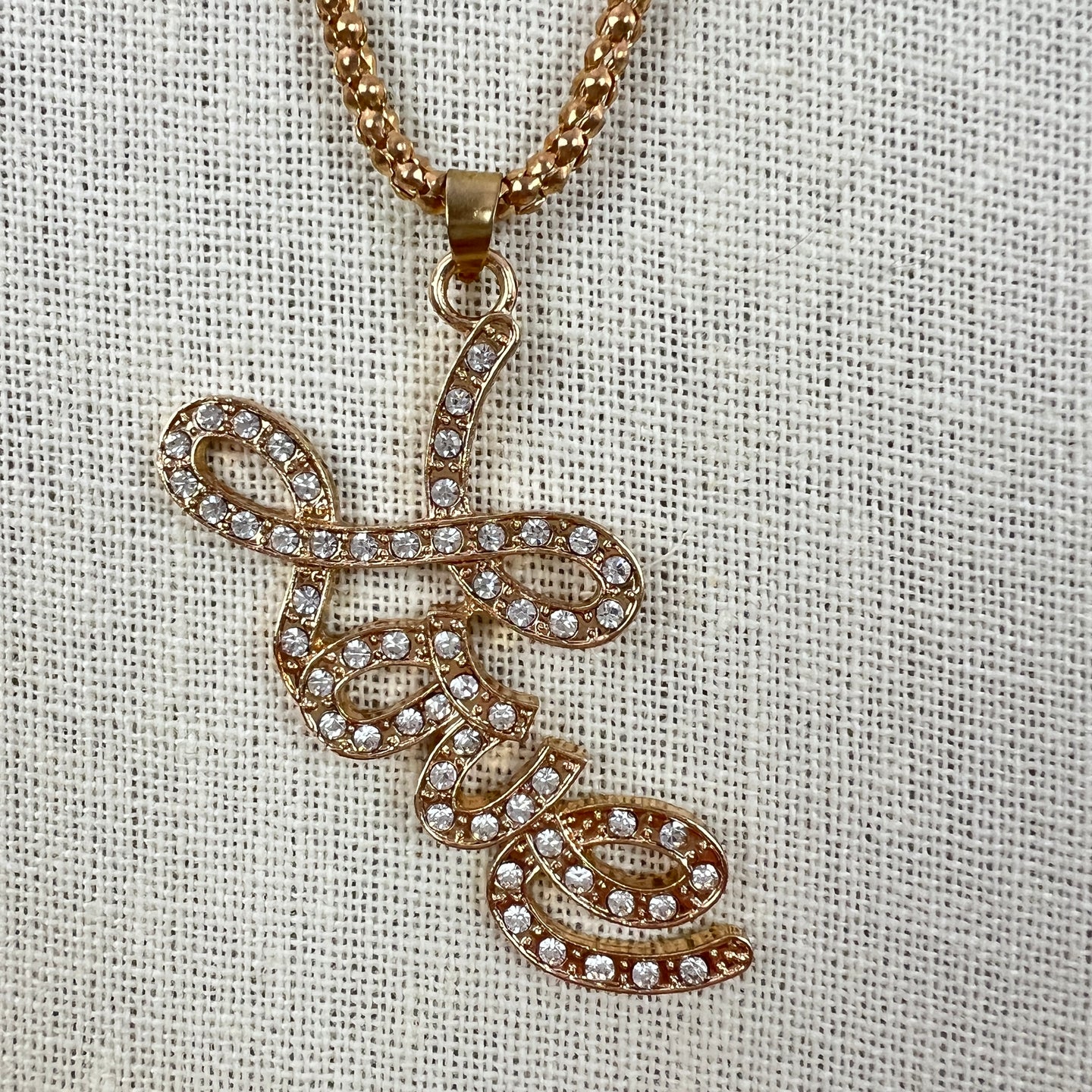 Betsey Johnson Love Rhinestone Pendant Necklace 30